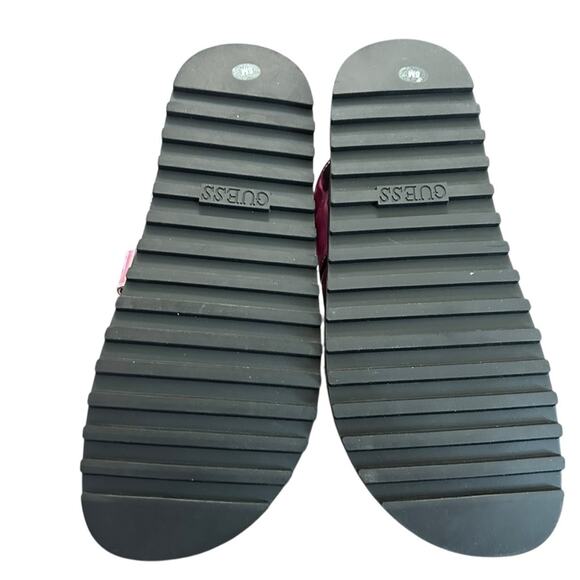 GUESS Fabula Lug-Sole Logo Footbed Sandals Slip On  Metallic Pink NEW Size 5 - Picture 8 of 9